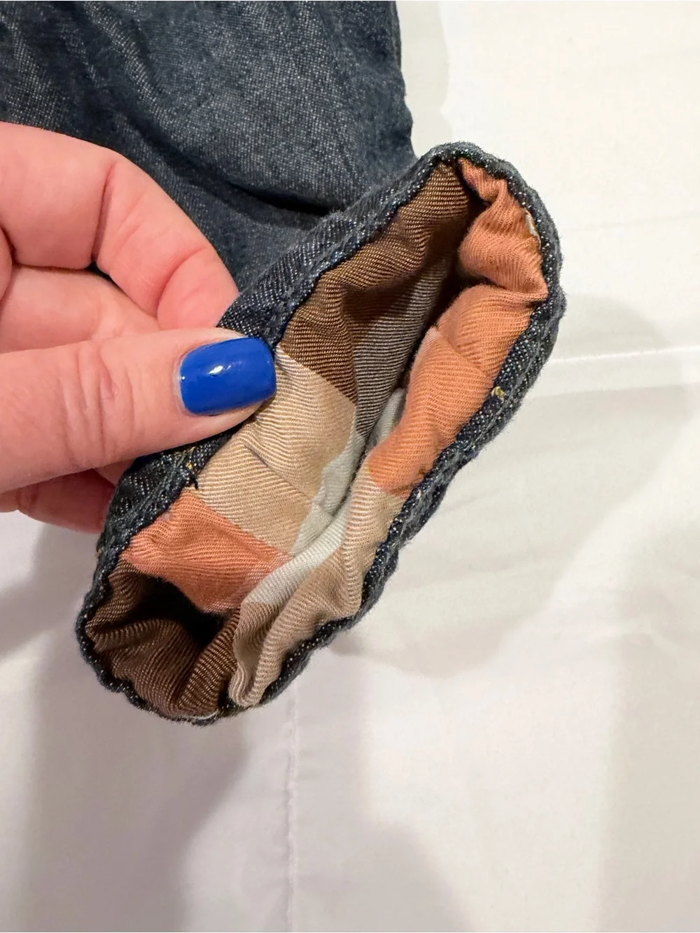 GAP Dark Blue Toddler Jeans Flannel Lines with Elastic Waistband